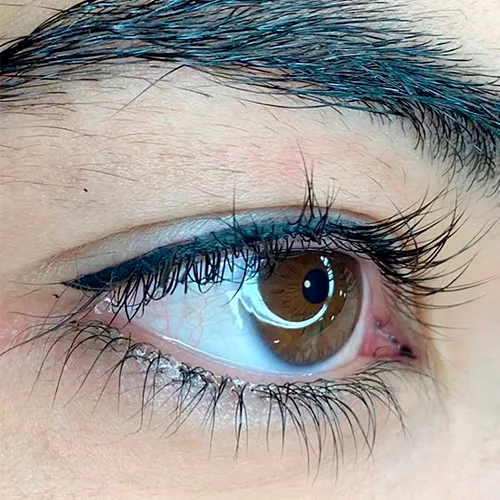 Fein pigmentierter Eyeliner am Wimpernkranz